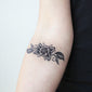 blackwork flowers temporary tattoo