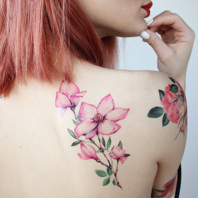 watercolor magnolia tattoo