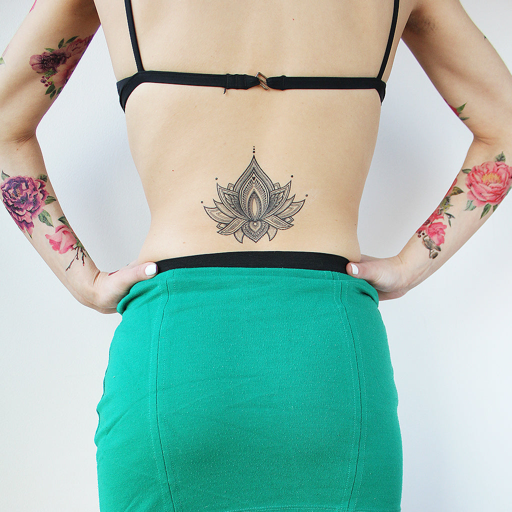 Large Flower Mandala Underboob Temporary Tattoo – TattooIcon