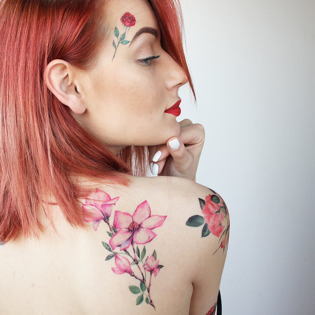 girl with magnolia tattoo