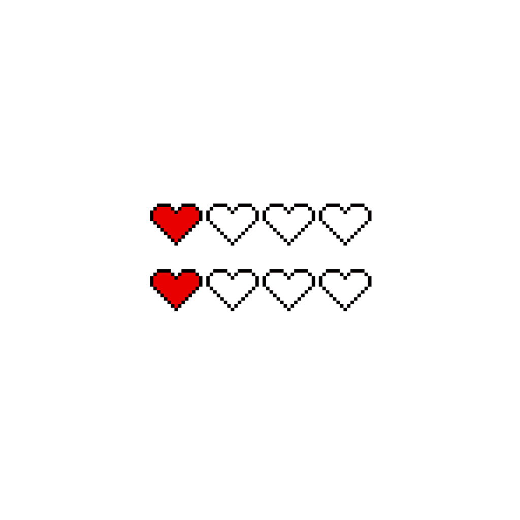 Pixel Hearts Tattoo (Set of 2)