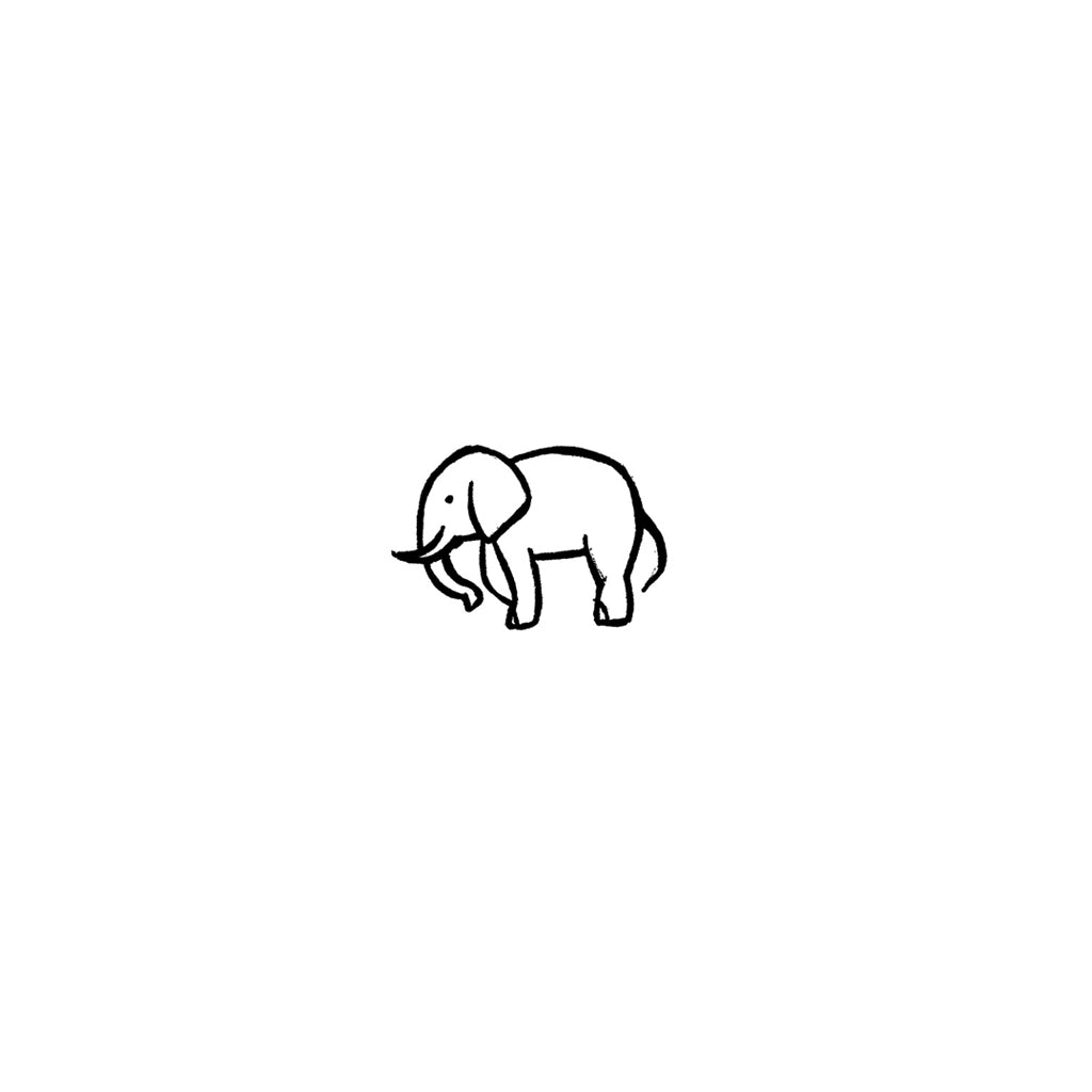 Minimalist Elephant Tattoo (Set of 2)