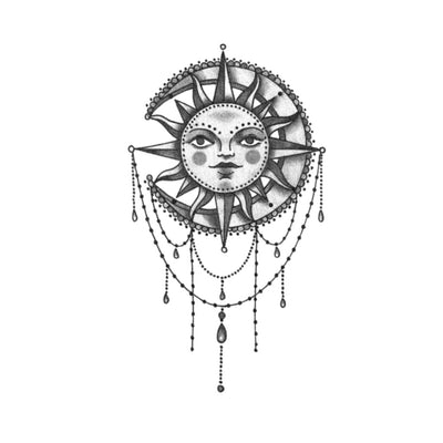 sun moon mandala tattoo design