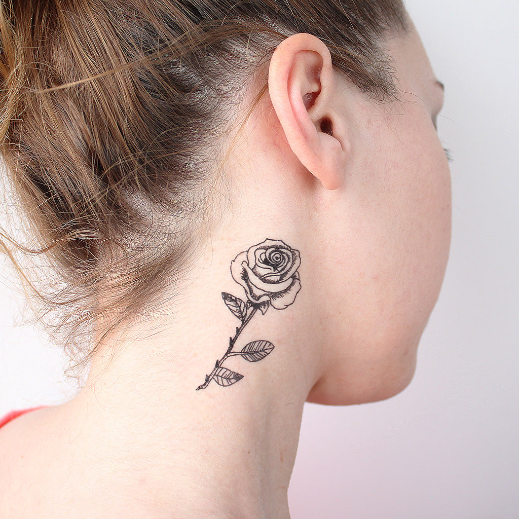 Small Rose Temporary Tattoo set of 2  Floral Temporary  Etsy Finland