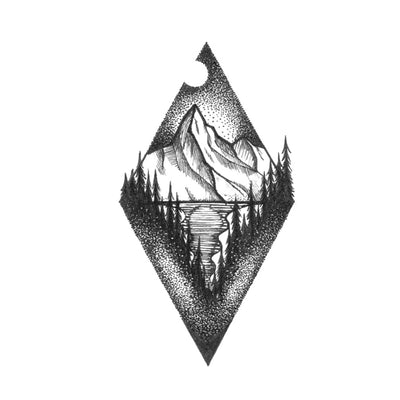 Mountain in a triangle by @mariafernandeztattoo - Tattoogrid.net