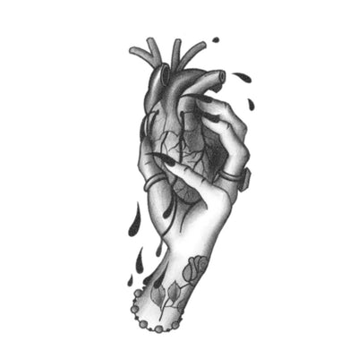 crushed heart tattoo