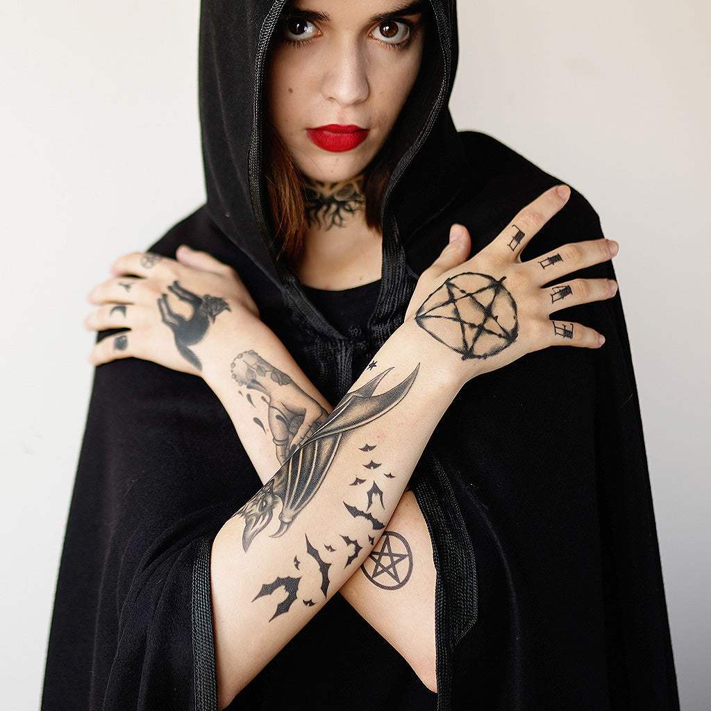 Pentagram Pentacle Tattoo, MAGIC SPELL, magic, tattoo png | PNGEgg