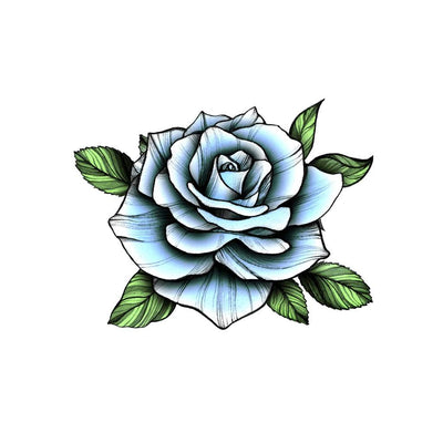 blue rose temporary tattoo