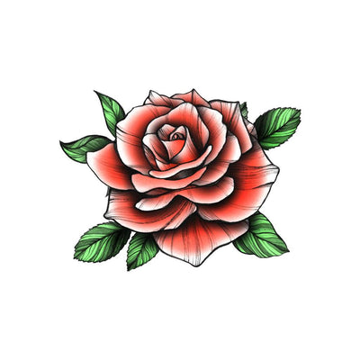 red rose temporary tattoo