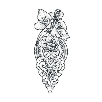 floral mandala temporary tattoo