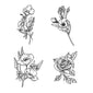 Blossoming Flowers Tattoo (Set of 4)