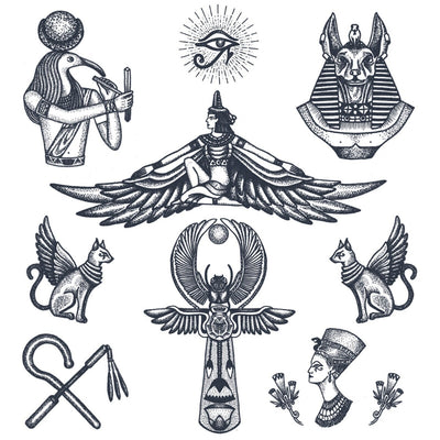 Ancient Egyptian Mythology Tattoo Set