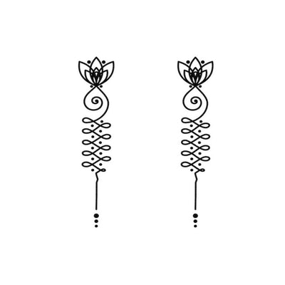 Unalome Flower  Tattoo (Set of 2)