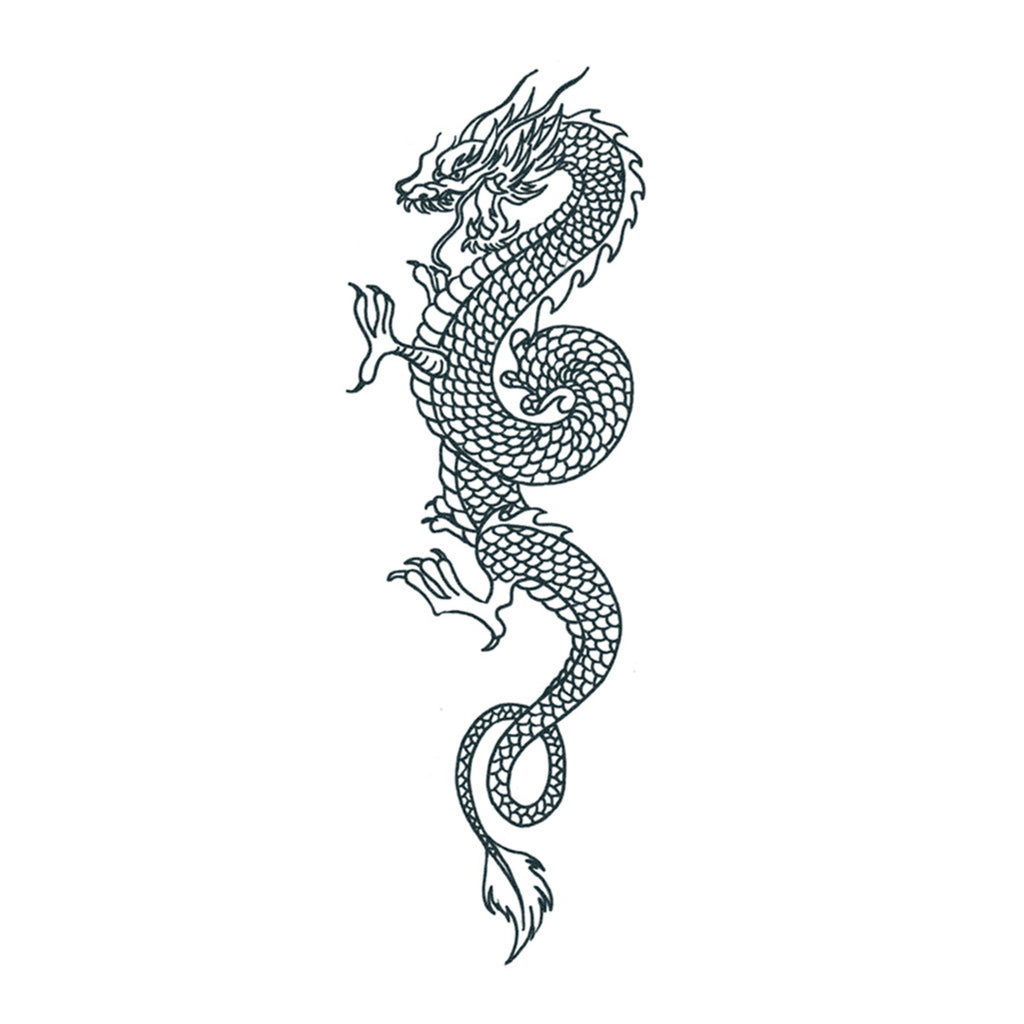 Oriental Black Dragon Tattoo