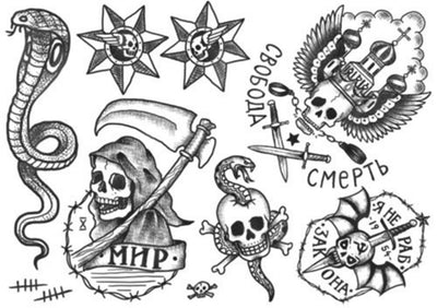 Skulls Set Russian Prison Tattoos