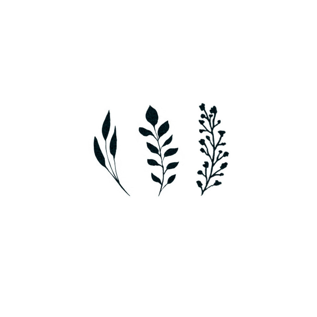 Minimalist tattoo branch leaves herb line art Stock Vector by ©stockgiu  406154806