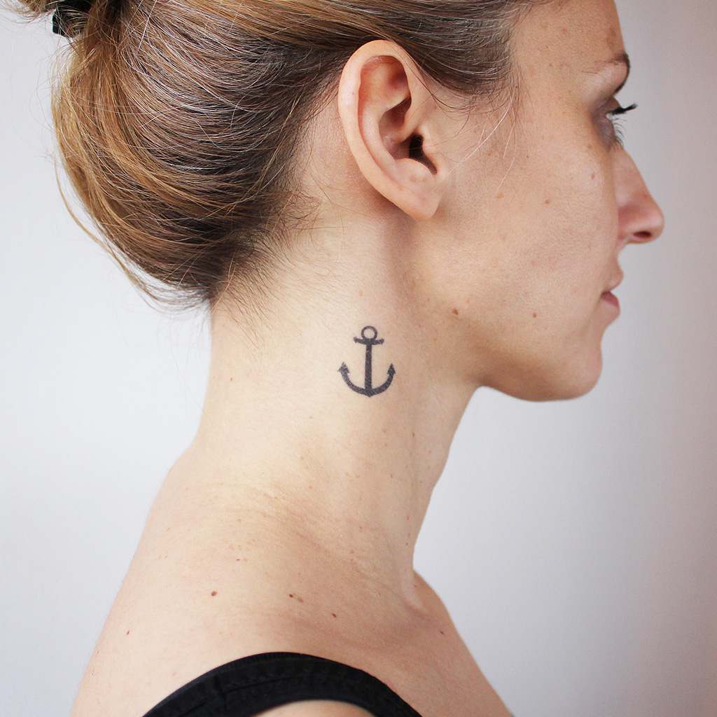 anchor neck tattoo