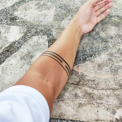 Geometric and pattern bands done by Elizabeth at Noir Tattoo in Shanghai,  China : r/tattoos