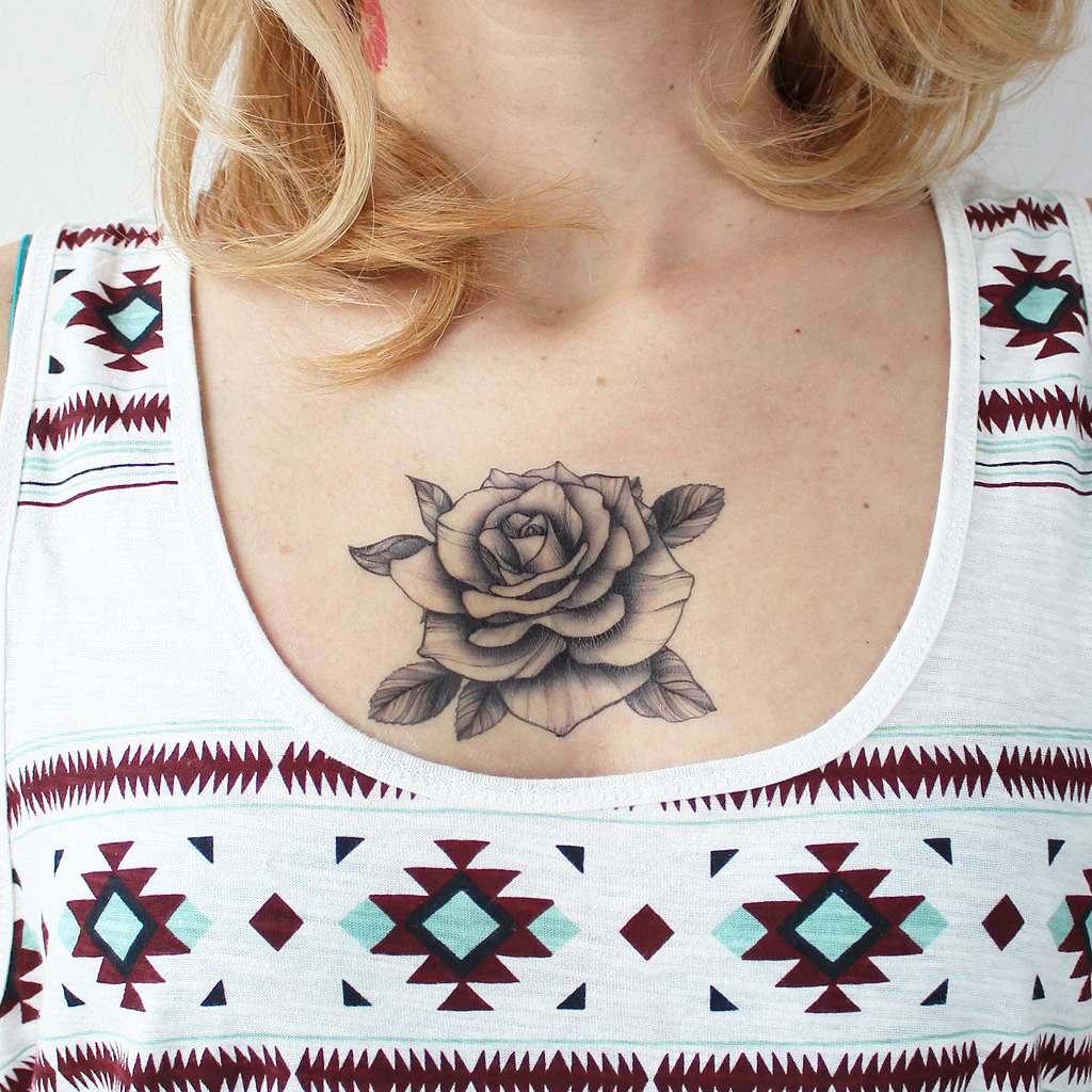 black rose vintage tattoo