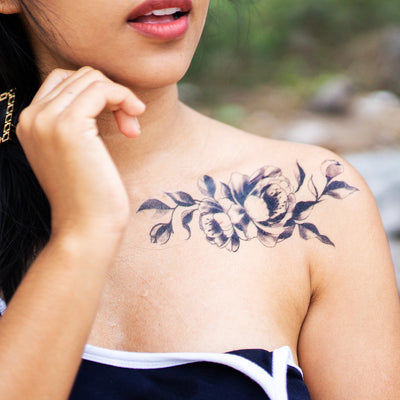 peony temporary tattoo