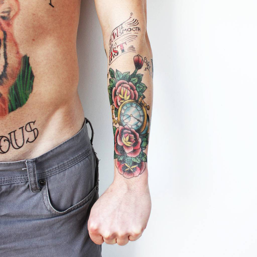 SAVI Full Arm Tattoo Full Sleeve Arm Tattoo For Men Owl Skull Wolf  Flowers Tattoo For Girls Women Temporary Tattoo Sticker Size 48x17CM