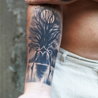 Moonlit Tree Tattoo