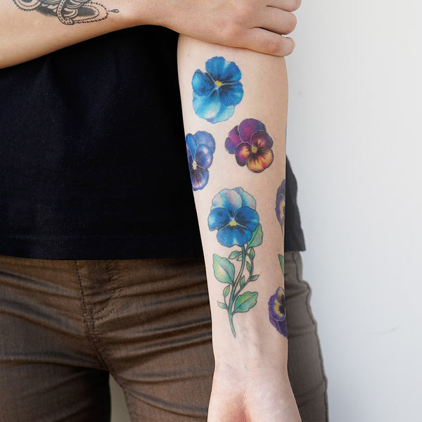Delicate Pansies Tattoo  Pansy tattoo Tattoos Detailed tattoo