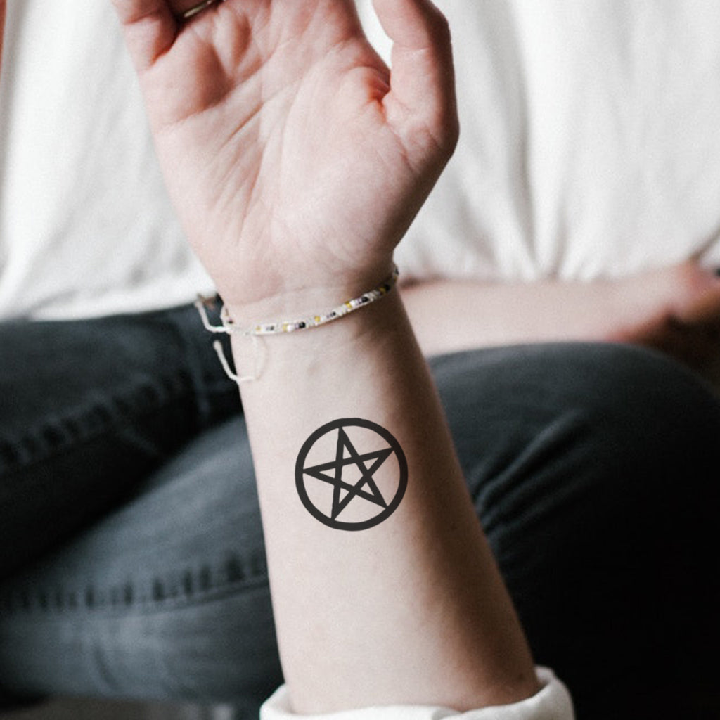Small Pentagram Tattoo Set (2 tattoos)