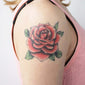 traditional red rose temporary tattoo