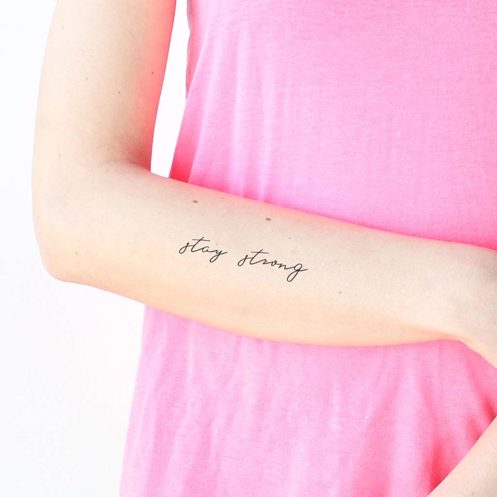 stay strong temporary tattoo