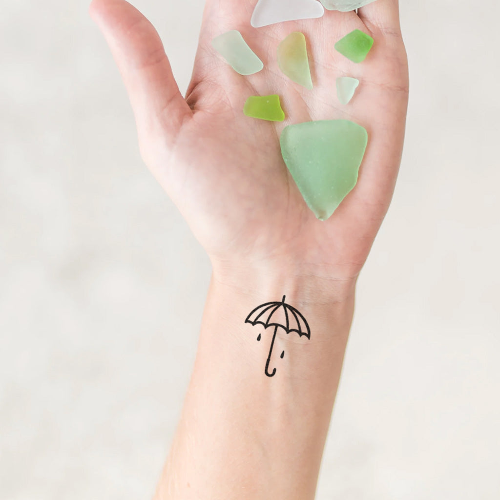 Minimalist Umbrella Tattoo (Set of 2)