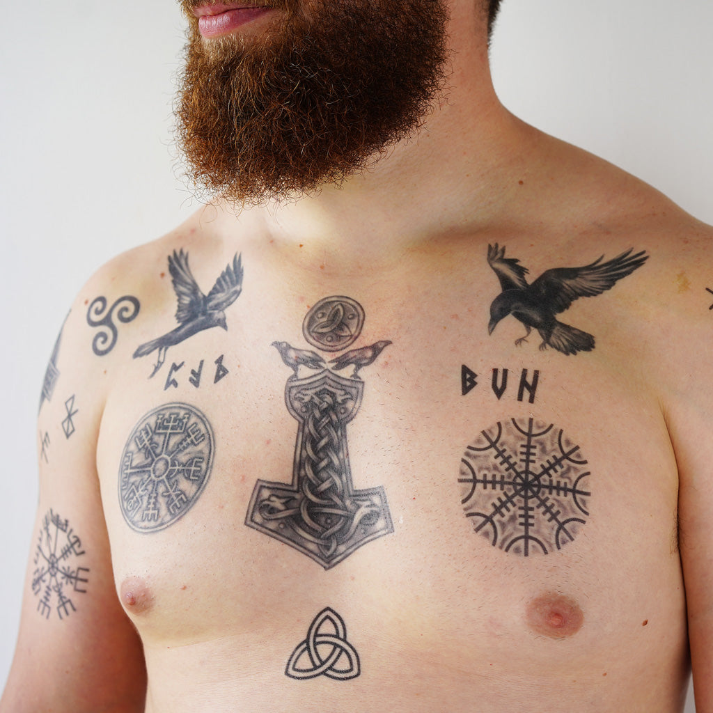 Viking Tattoo Set 2 Norse Tattoos / Viking Temporary Tattoo Set / Mjölnir  Tattoo / Aegishjalmur / Helm of Awe Tattoo / Ouroboros Tattoo - Etsy Israel
