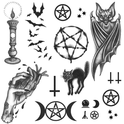 witch tattoo set